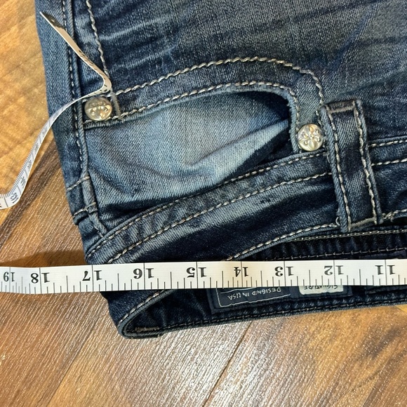 Signature Miss Me Women's Blue Embellished Capri - Picture 12 of 14